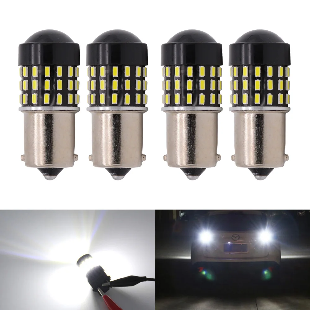 4PCS Super Bright White 1156 BA15S 3014 54SMD Lens LED Replacement