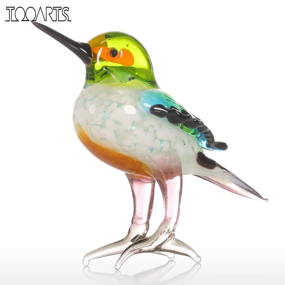 Tooarts Gift Glass Animal Figurine miniature figurines Handblown Home Decor Modern Tiny birds decor Home Decoration Accessories