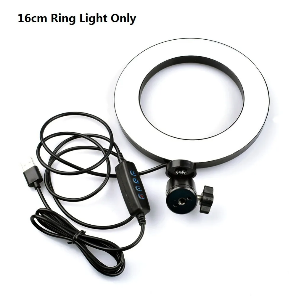 Светильник dow 16/25, 5 см светодиодный кольцевой светильник для селфи трехскоростной бесступенчатый светильник ing с регулируемой яркостью с колыбельной головкой для макияжа видео Live Studio