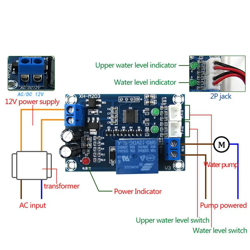 Xh-M203 Full Automatic Water Level Controller Pump Switch Module Ac/Dc 12V Relay Sensors #8 Xh-M203 Full Automatic Water Level Controller Pump Switch Module Ac/Dc 12V Relay Sensors #8