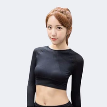 SALSPOR Модные женские спортивный Бюстгалтер с сеткой дышащий с длинным рукавом Йога Рубашка спортзал Бег тренировки рубашка быстросохнущая нижняя рубашка кроп Топы