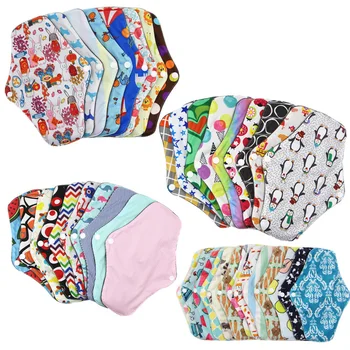 

Women Washable Reusable Nappy Bamboo Cotton Period Random Color Panty Liner Towel Pads Absorbent Physiological Menstrual Cloth