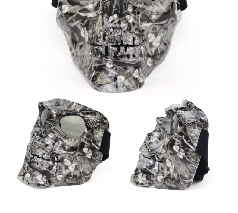 Máscara de Óculos de Proteção Esportes ao ar Óculos de Equitação da Motocicleta Off-road à Prova de Vento Diabo Tático Livre Rosto Escudo Máscara Boca 18 Da Motocicleta Off-road À Prova de Vento Rosto Escudo Máscara Boca
