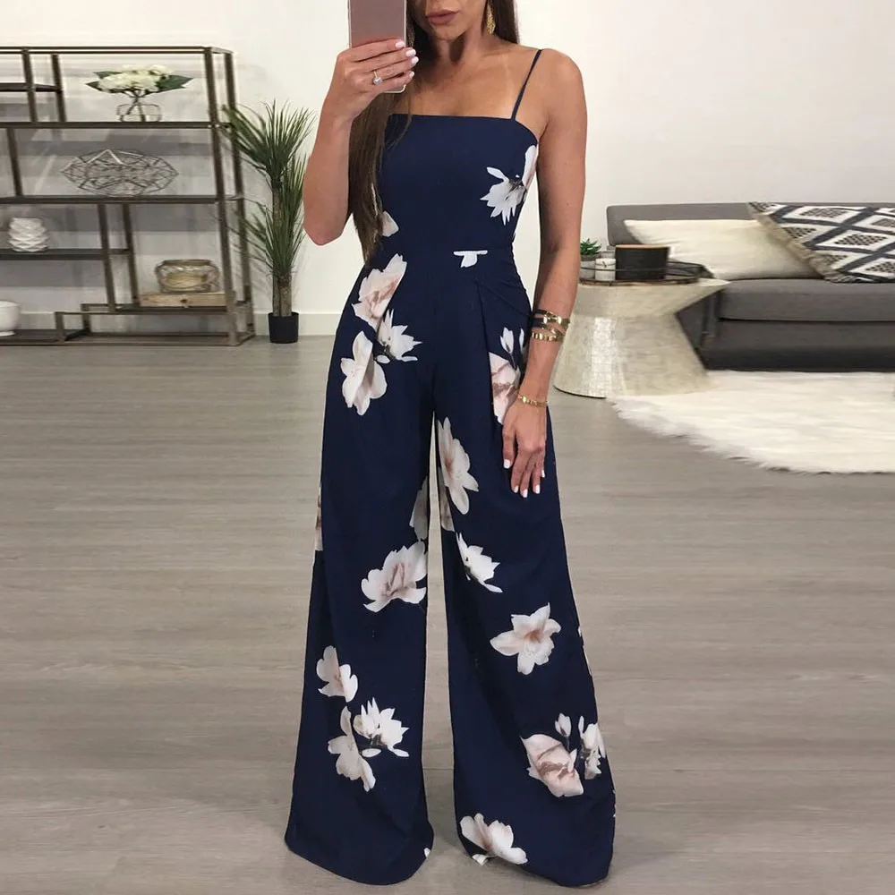 

Women Ladies Clubwear Floral Playsuit floral jumpsuit Bodycon Party Jumpsuit Trousers combinaison femme#32