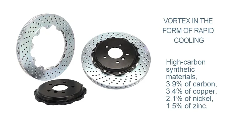 KOKO RACING drill& slotted Brake Disc 330*32mm black color center bell for lancer ex 2012 front wheel