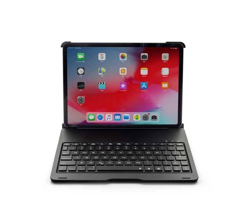 [NEW] Bluetooth keyboard Case for Apple iPad Pro 11.1",7-Color Backlit Aluminum Metal Wireless Keyboard with Smart Case Hard