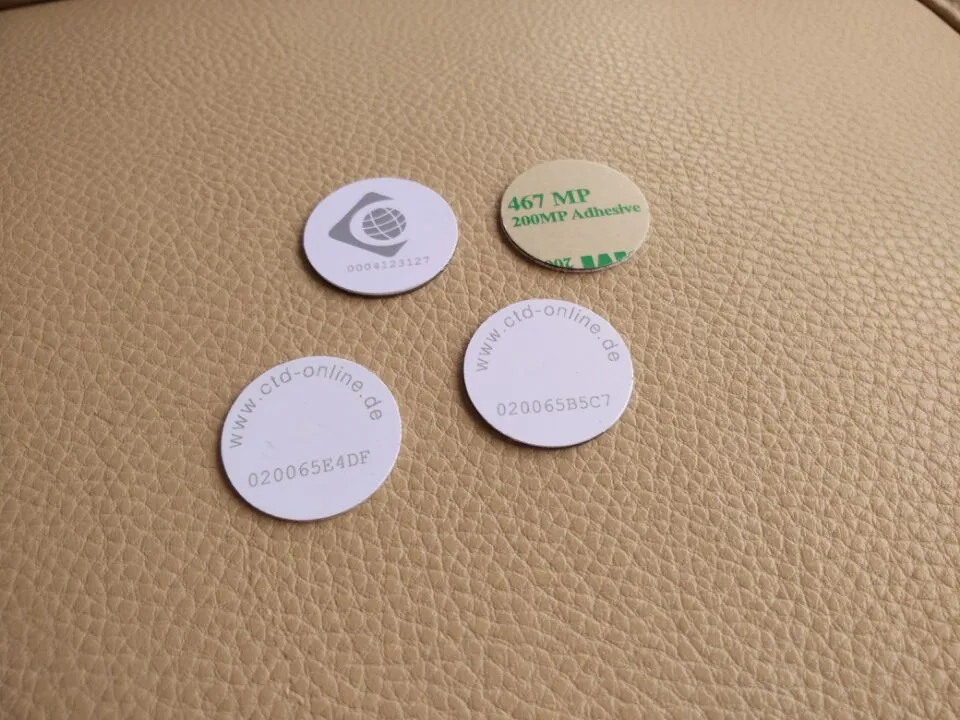 125 кГц смарт-метки/RFID этикетка ПВХ с 3 м клей 20 мм с T5557/5567