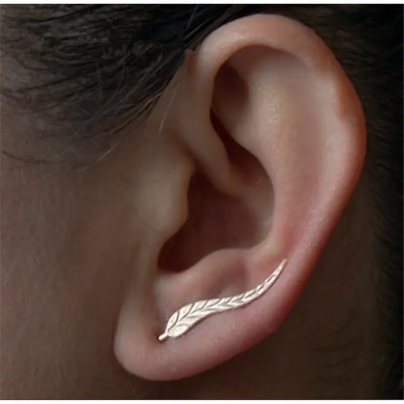 Minimalist Literature and art Simple Sen Leaves Earrings Temperament Personality Wild Leaf Jewelry | Украшения и аксессуары
