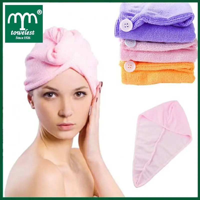 New 2016 Towel --1pc  Microfiber Towel Womens Girls Magic Drying Wrap Towels Hat Cap Hair Quick Dryer Bath Salon Towel