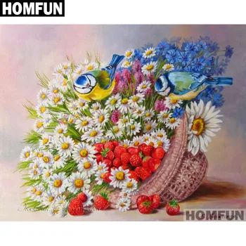 

HOMFUN Full Square/Round Drill 5D DIY Diamond Painting "Flower hat bird" Embroidery Cross Stitch 5D Home Decor Gift A01745
