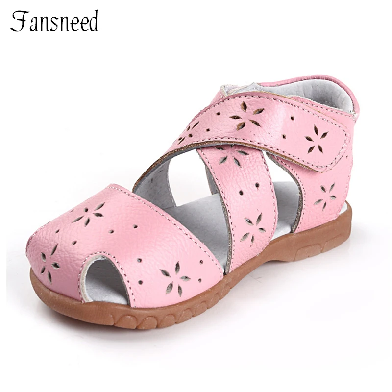 

Genuine leather children shoes female child cutout leather sandals baby cow muscle soft outsole toddler shoes