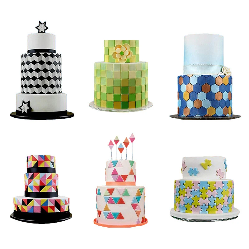18Pcs Set Food Grade Plastic DIY Puzzle Diamond Square Cookie Biscuit