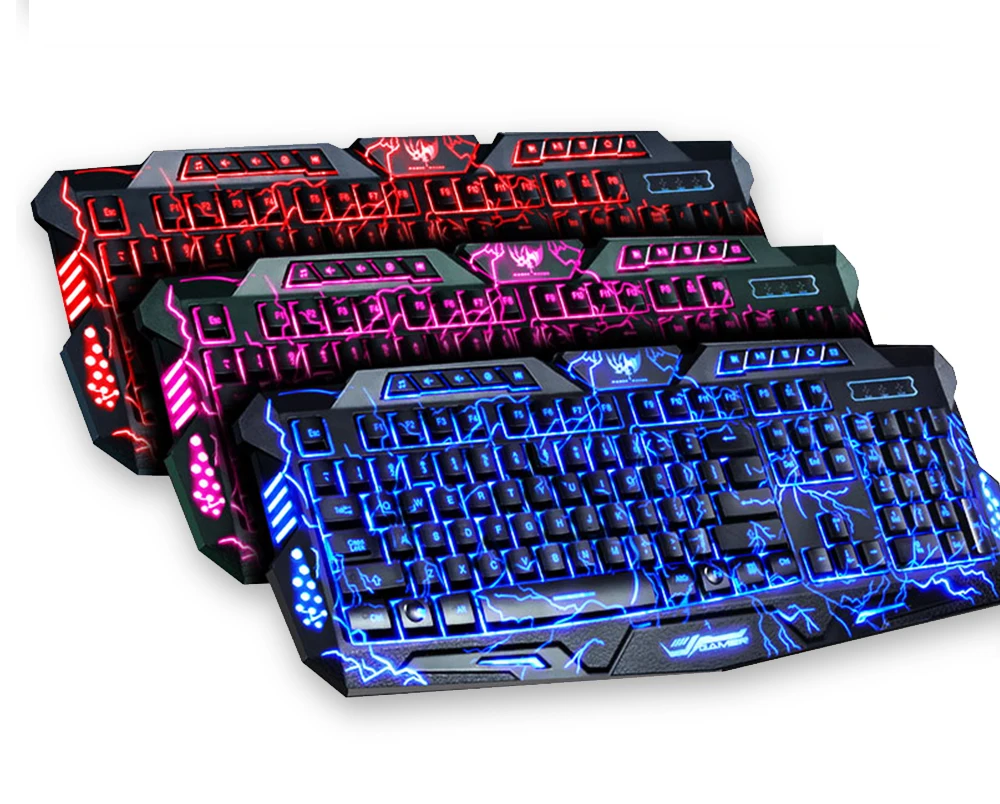  Newest M300 English/ Russian Gaming Keyboard Mouse Combos Colorful Breathing RGB/LED Backlight USB 