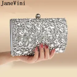 JaneVini 2019 роскошные сумки женские сумки дизайнерские Серебряные Кристаллы кошельки Летние свадебные вечерние сумки для выпускного вечера