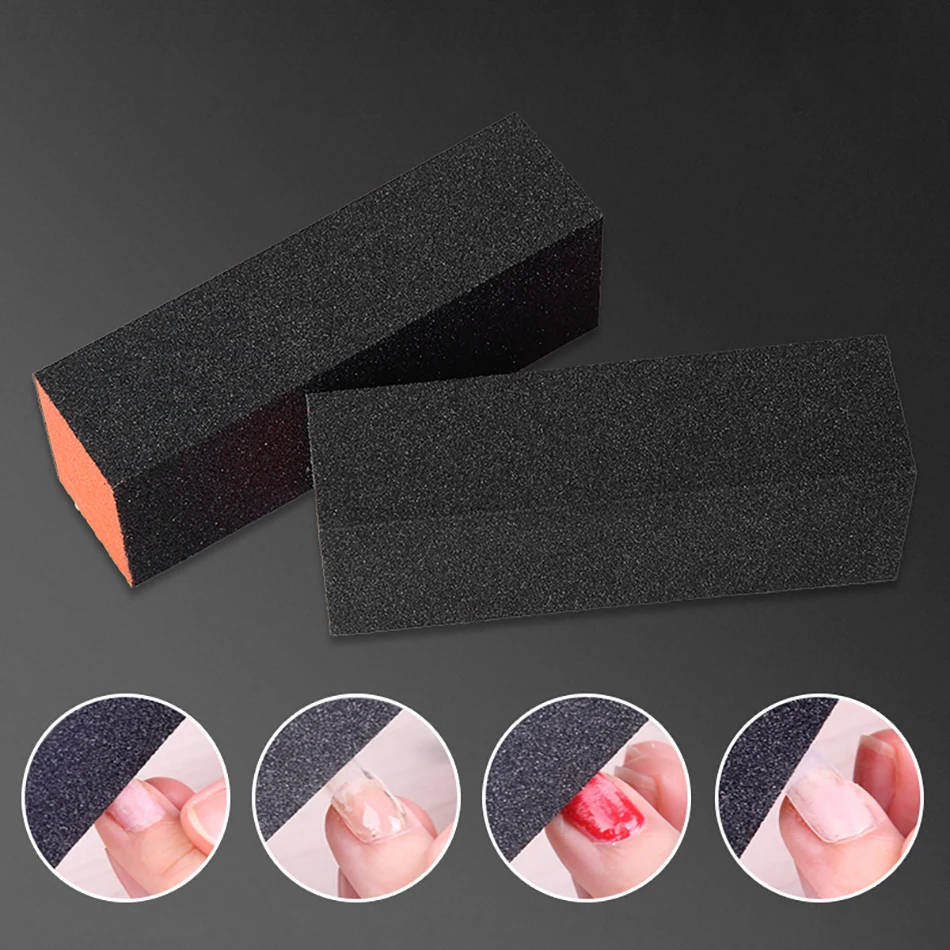 

ROHWXY 1/3 pcs Mini Nail Files Gravel Block Sponge For UV Gel Nail Polish Sanding Nail File Tools Manicure Accessories