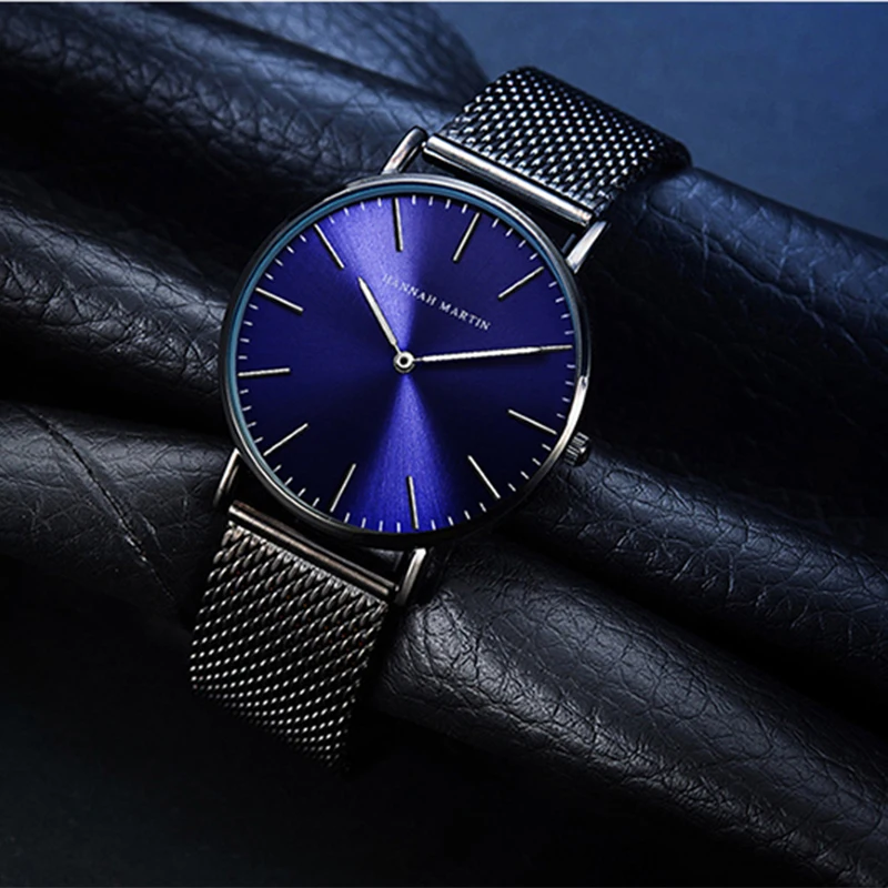 Women Watches Stainless Steel Steel Mesh Belt Watch Men Gold Plating Waterproof Thin Section Quartz Clock 3
