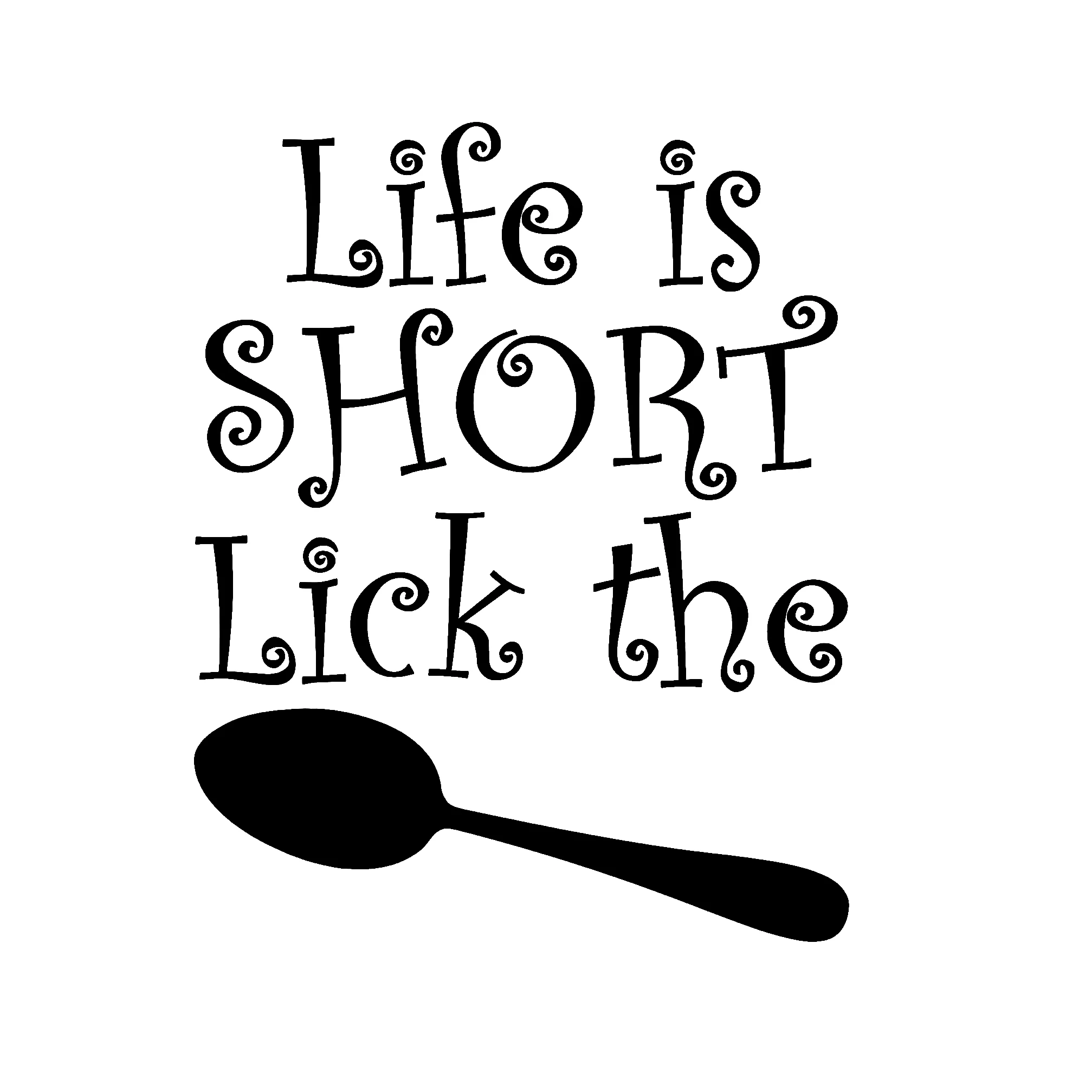Life Is Short Lick The Spoon кухонная виниловая наклейка клетчатые флаги на лобовое