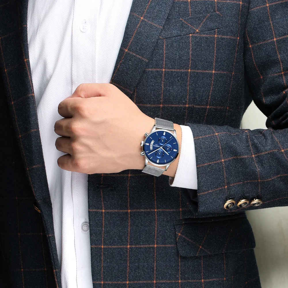 NIBOSI Роскошные Для мужчин s часы кварцевые ультра тонкий часы мужской Водонепроницаемый спортивная мода часы Для мужчин Повседневное