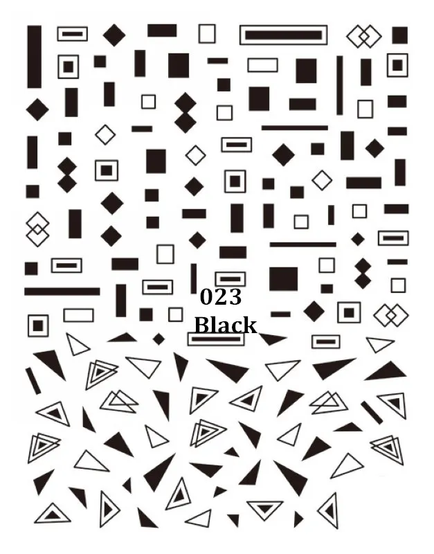 1 лист полосы волновой линии 3D наклейки для ногтей металлические многоразмерные волнистые полосы Декоративные наклейки для ногтей клейкие наклейки - Цвет: 023 Black