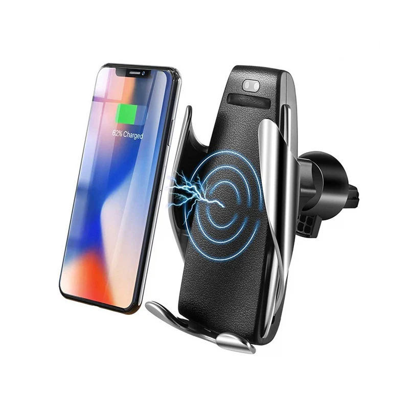 Автоматический зажим автомобильный держатель телефона Беспроводная зарядка, автомобильное зарядное устройство держатель крепление вентиляционное отверстие для iPhone Xs Max XR samsung Fast Charg