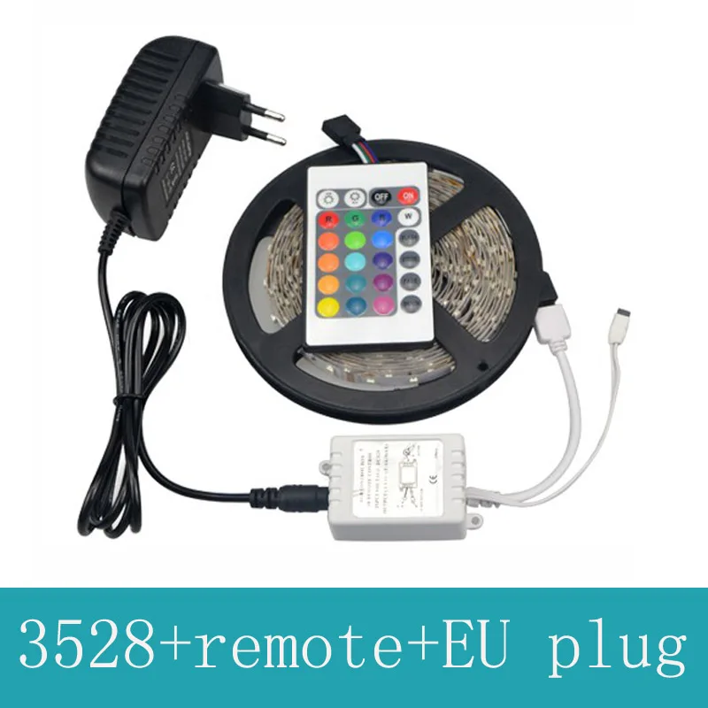 

RGB LED Strip Light SMD3528 DC12V Flexible Lights LED Tape Lamp 300 leds Non-waterproof,Power Supply 2A,IR Remote Controller
