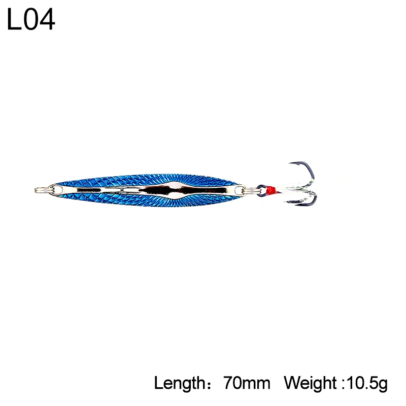 Королевская металлическая приманка, рыболовные приманки, жесткие приманки, 1 шт., полностью водный слой, металлический материал, с перьевым крючком, модель 3406, рыболовные снасти - Цвет: 3406-10.5g-L04