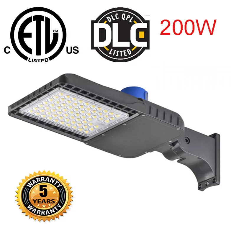 

New 200w outdoor led street lamp with Photocell sensor parking lot shoebox light waterproof flood light UL DLC ETL road lighting