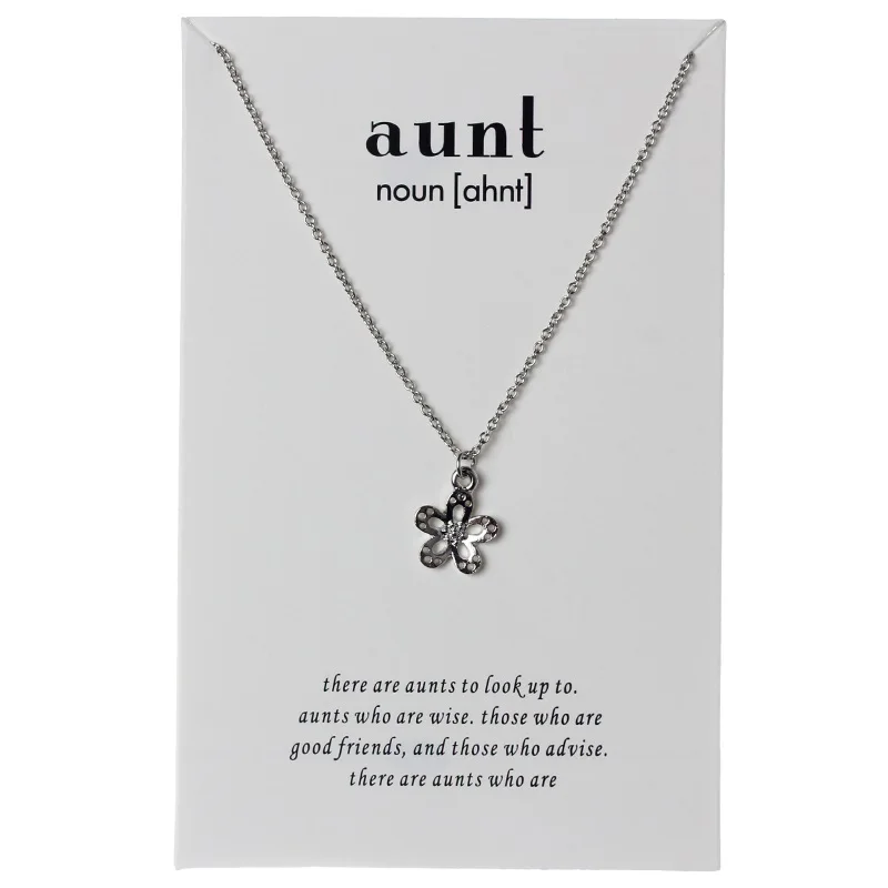 

Yishan Cute Lovely Flower Alloy Charm Fashion Necklaces Pendant for Dear Aunt Women Girls Best Gift Wish Necklace CN80