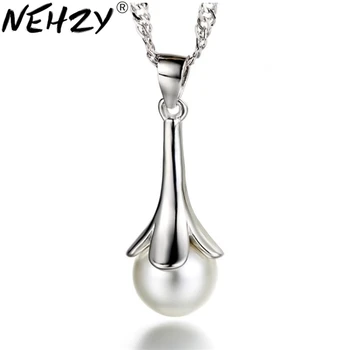 

NEHZY 925 sterling silver jewelry woman pendant flowers Pear pearl new retro fashion Ms. high quality pendants pearl 8MM