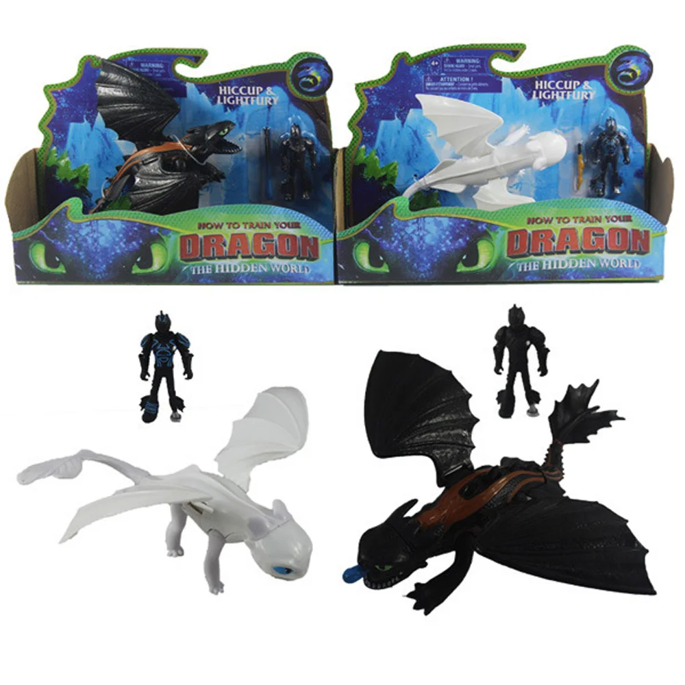 

20cm 2 Types How to Train Your Dragon 3 The Hidden World Toothless Action figure Light Fury Toothless Toys