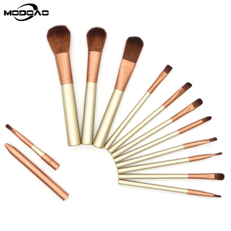 

Golden 12 Pcs/lot Make Up Brushes Set Foundation Face&Eye Powder Blusher Professional Cosmetics Makeup Brush Maquiagem 90