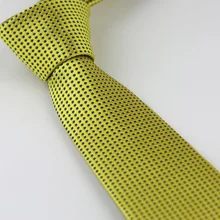 Для мужчин костюм Галстуки Дизайн желтый с синими пятнами проверяет галстук узкий галстук 7 см Сорочки выходные для мужчин свадебные галстук Gravatas corbata