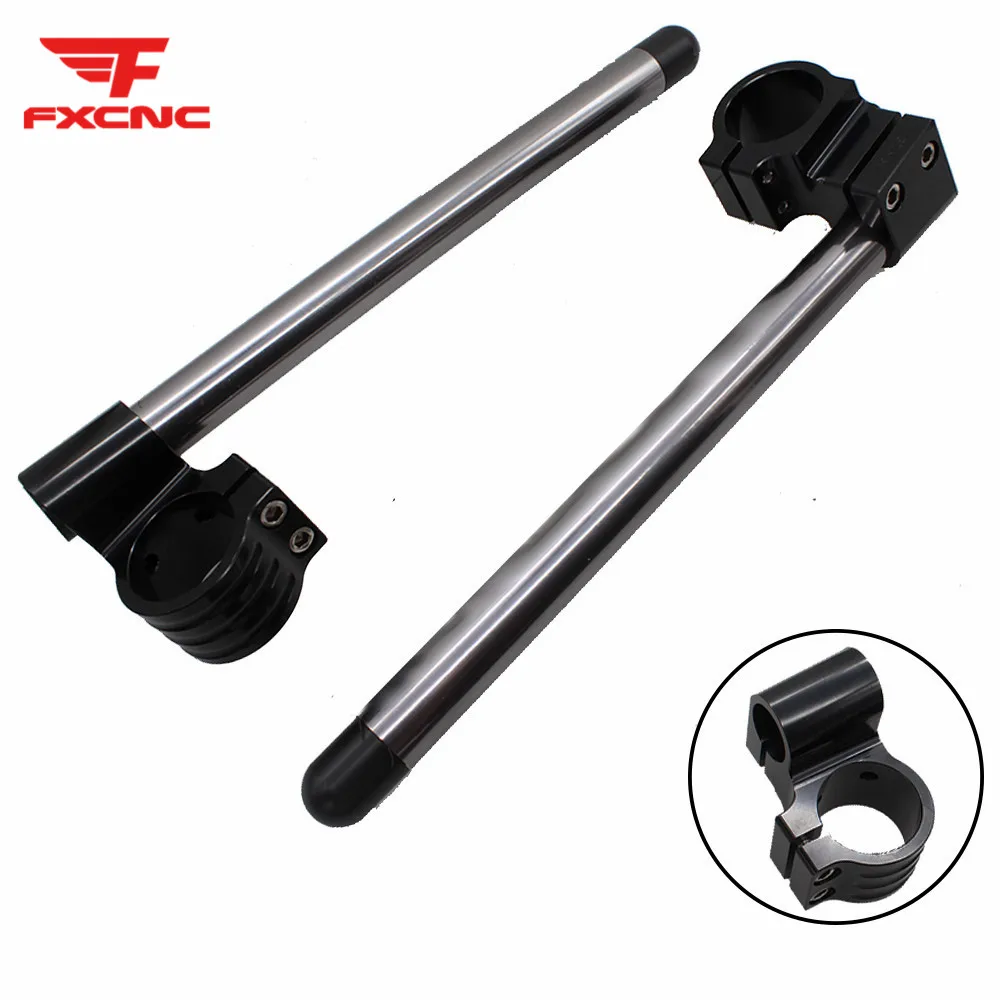 Серый 7/8 &quotмотоцикл Handbar Райзер Клип Ons Clipon Fork Рули Ручка Бар 31 33 35 36 37 41 43 45 46 48 50 51 52