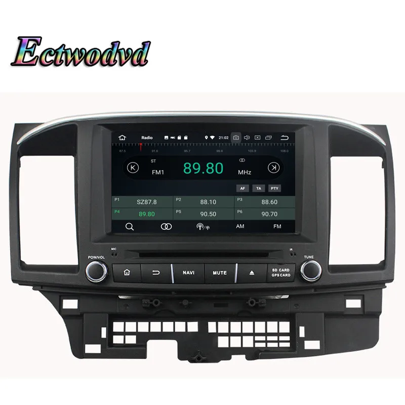 Best Ectwodvd Octa Core 4G RAM 64G ROM Android 9.0 Car Multimedia DVD Player GPS HeadUnit for MITSUBISHI LANCER 2006-2012 7