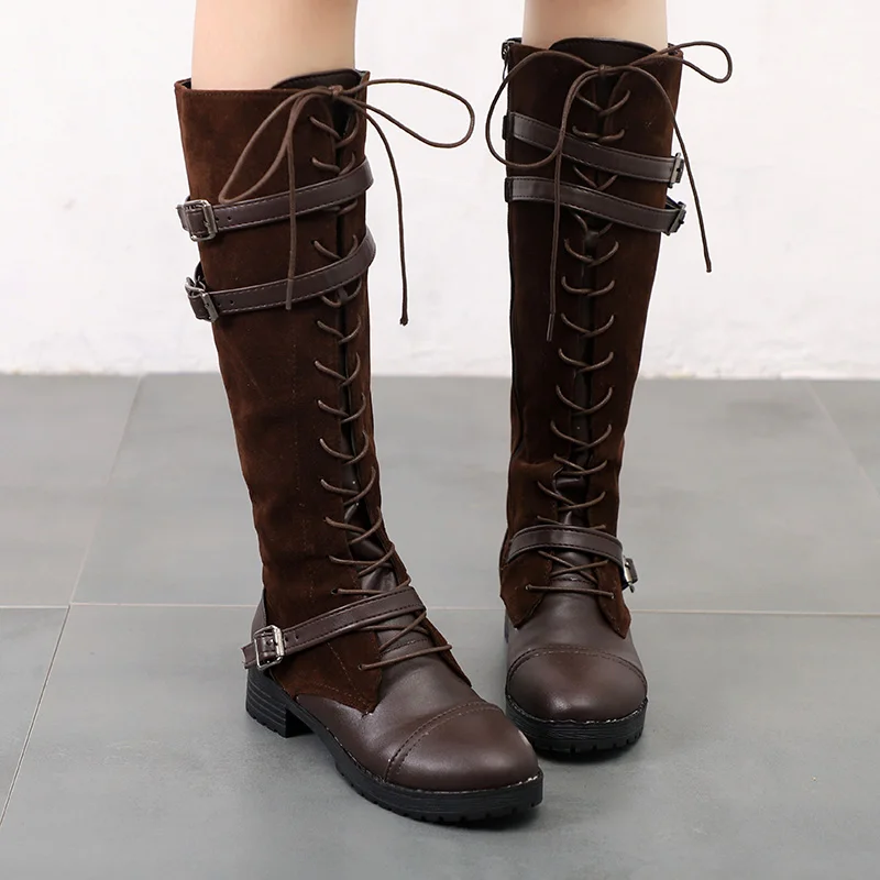 

Women Shoes 2018 Autumn Winter New Large Size Women Boots Round Toe Flat Boots Shoes Woman