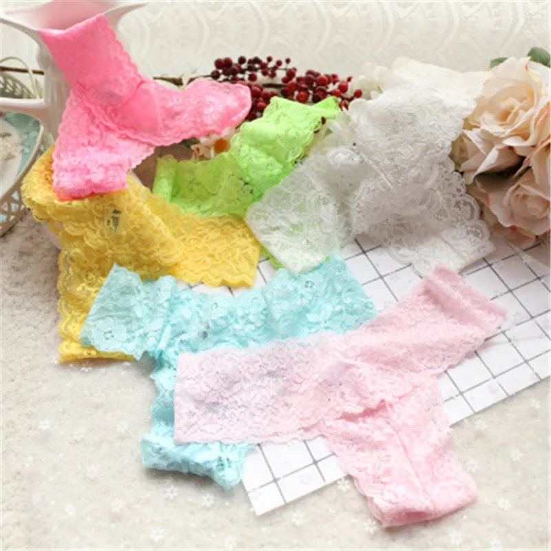 

1PCS Kids Girls Underwear G String Calcinha Infanti Kids Thong Underwear Girl Briefs Sexy Lace Transparent Children's Thongs