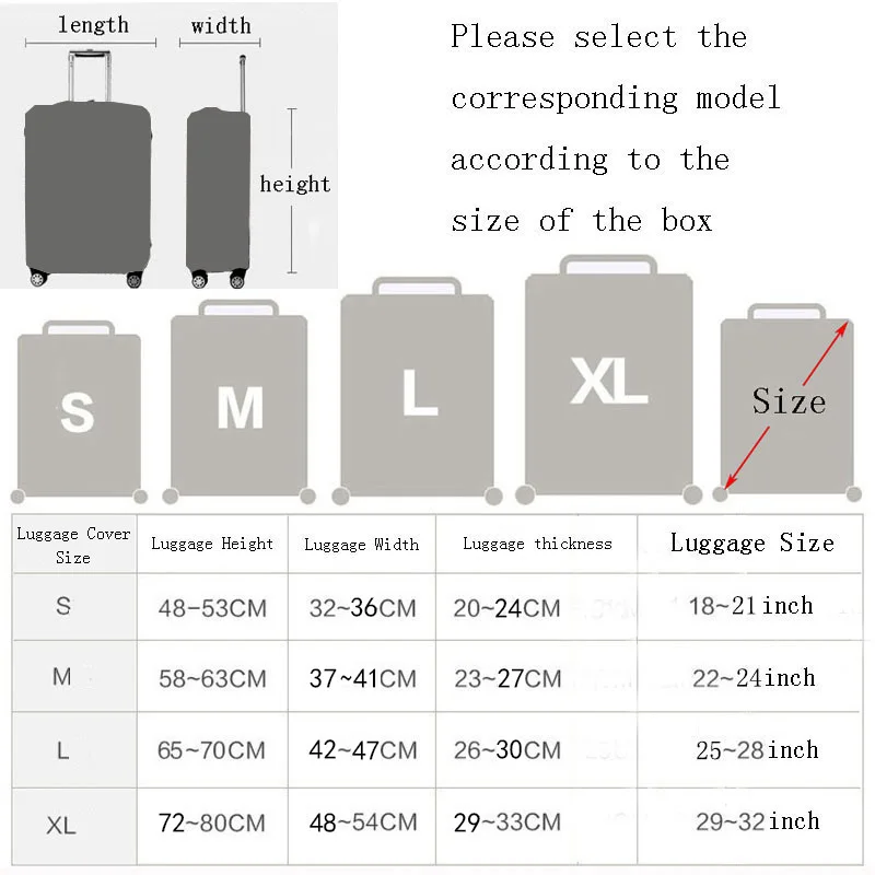 Эластичный Защитный чехол для багажа Suitable18-32 дюймов чемодан на колесиках пылезащитный чехол Аксессуары для путешествий