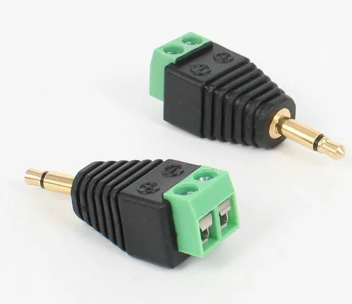 3 5 мм TS Mono Male to 2 Pin Screw Terminal Female AUX Наушники Balum Converter Adapter 20 шт./лот|Компьютерные