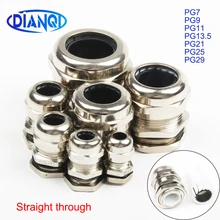 Латунные Металлические Кабельные сальники IP68 PG7 PG9 PG11 PG13.5 PG21 PG25 PG29 водонепроницаемый соединитель кабельный ввод прямой через