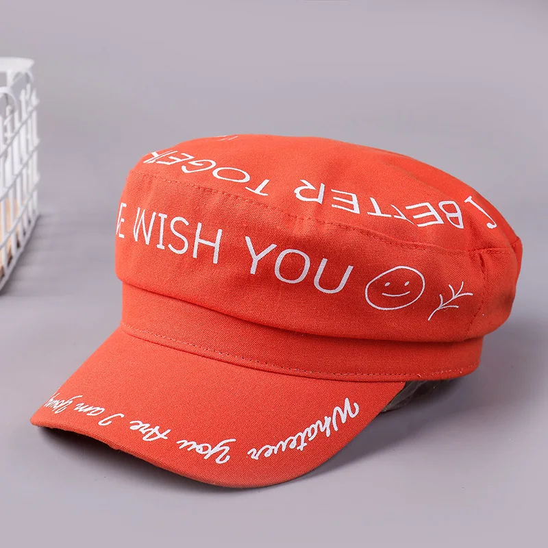Шляпа новая Корейская версия новая шапка личность берет для мужчин и женщин с рисунком креативная восьмиугольная шляпа женские шапки