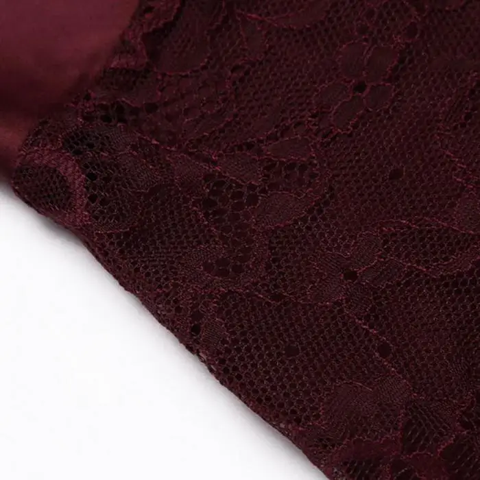 Ekouaer женские сексуальные ночные рубашки Спагетти ремень v-образный вырез кружева пэчворк с открытой спиной Ночная рубашка ночные рубашки
