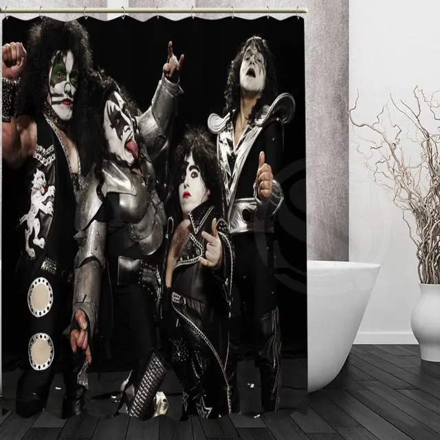 Hot Kiss Band Shower Curtain Polyester Fabric Printing Bathroom Waterproof With Hook Bath Gift Curtains Waterproofcustom Aliexpress Hot Kiss Band Shower Curtain