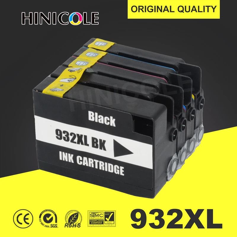 HINICOLE 4 цвета чернильный картридж совместимый для HP932 HP933 HP 932 933 XL Officejet 7110 7610 6600 6700