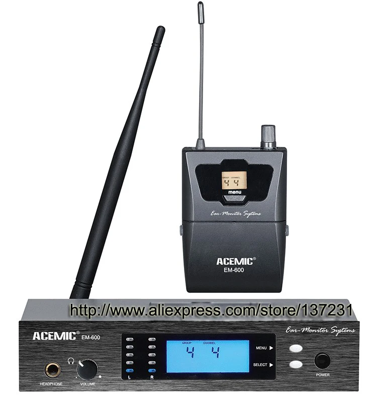 New EM 600 Wireless In Ear Monitor System Stereo Transmitter Receiver