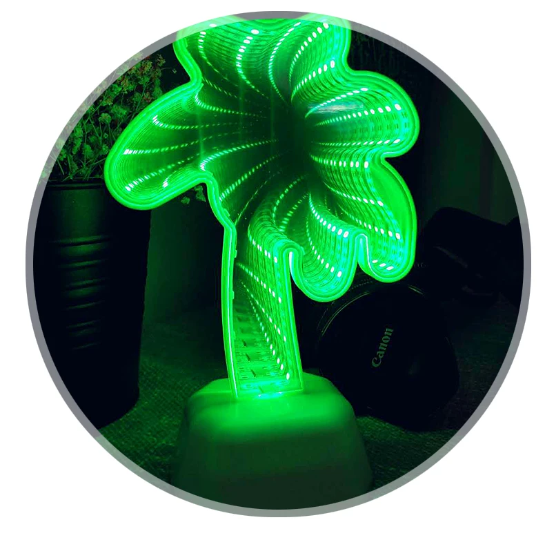 Mirror Night Lights 3D LED Tunnel Multicolor Bedroom Holiday Lighting Led Infinity Tunnel Night Lamp Creative Novelty Cute Heart (2)
