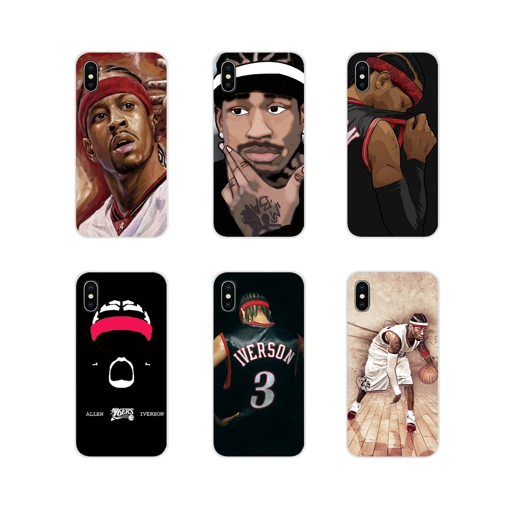 

For Samsung Galaxy S4 S5 MINI S6 S7 edge S8 S9 S10 Plus Note 3 4 5 8 9 basketball star Allen Iverson 3 TPU Transparent Skin Case