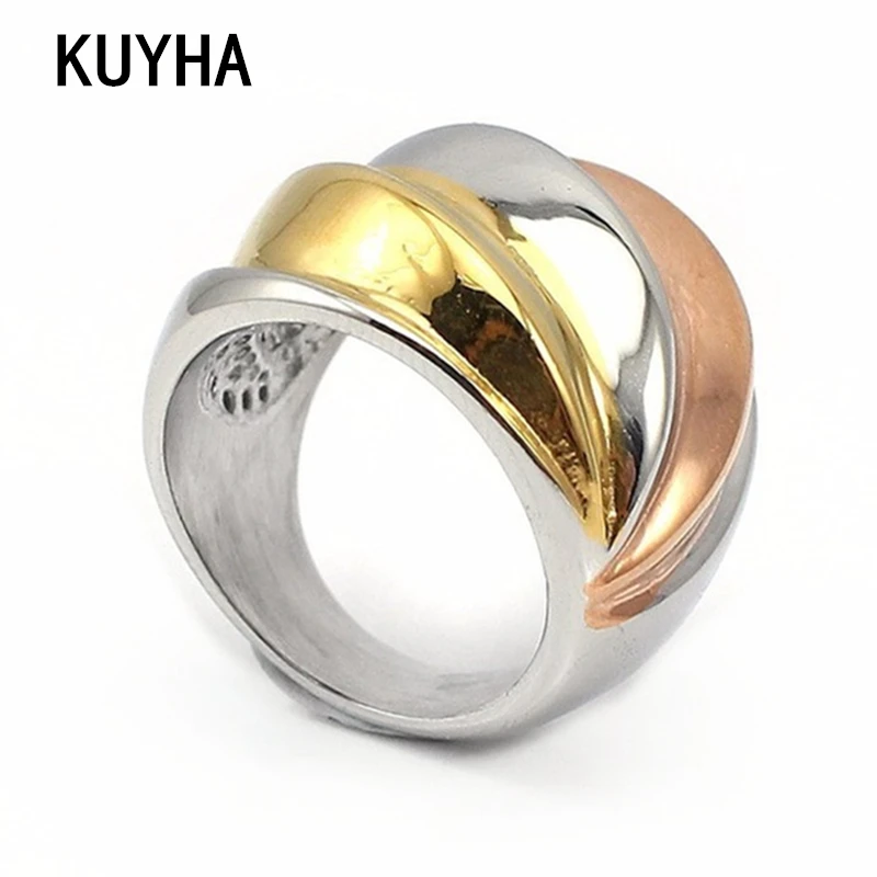 Складывающиеся кольца в стиле Панк Bague Femme, блестящее Золотое верхнее кольцо на палец средней длины, кольцо на палец, 3 цвета, смешанные модные ювелирные изделия
