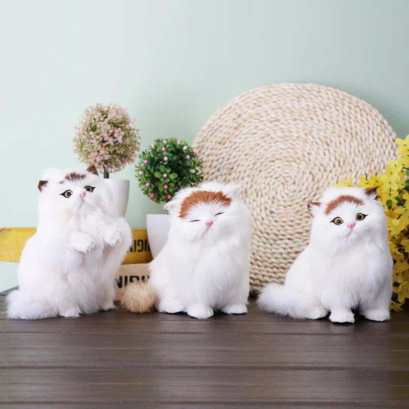 

Simulation fat cat lifelike fur sitting yellow cat Plush toy models gift Child birthday present