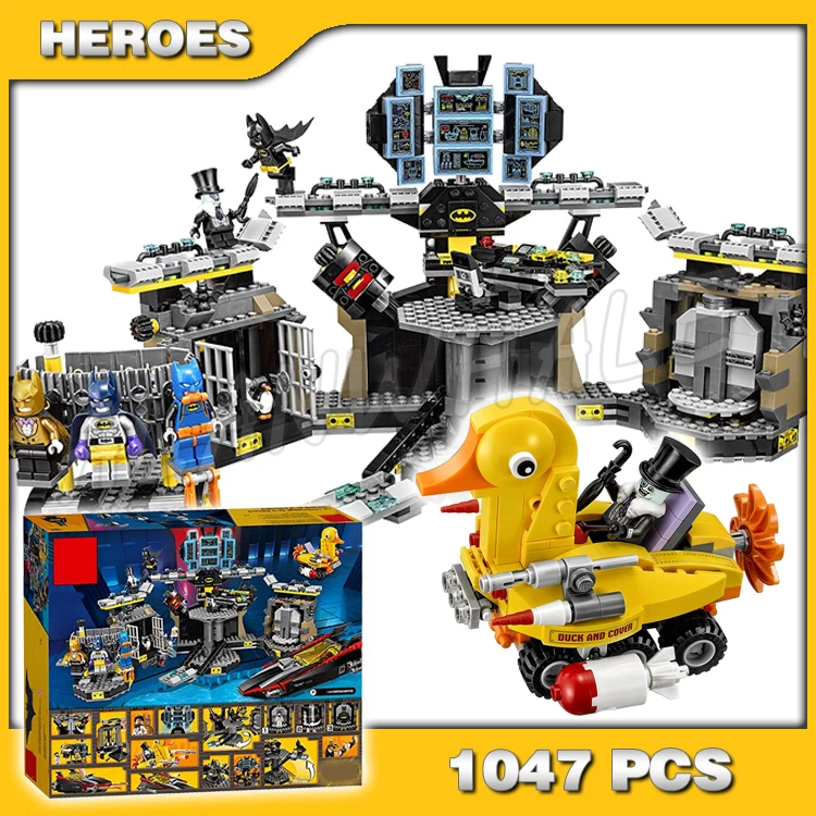 

1047pcs Super Heroes Batman Break-in DIY Bat Base 10636 Model Building Kit Blocks Movie Toy Compatible with Lego