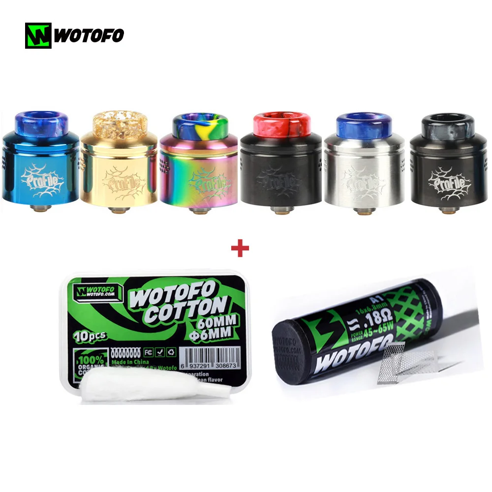 

elektronik sigara Original Wotofo Profile RDA tank Atomizer 24mm With Cotton and Mesh ebuilding Dripping RDA 510